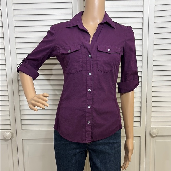 NWT James Perse Three-Quarter Sleeve Button-Up Shirt Small - Picture 3 of 13